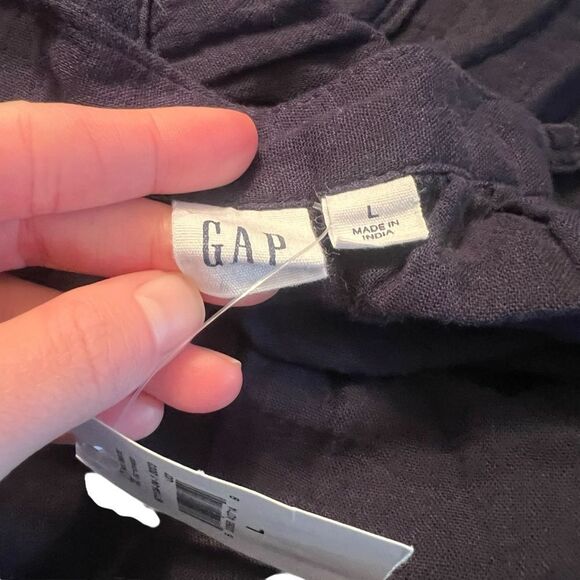 NWT! Gap navy crinkle gauze midi dress. Size large - Picture 3 of 9